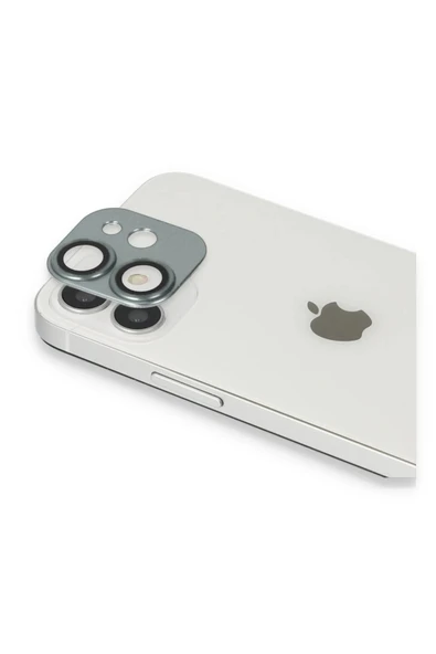 HarmonyAura iPhone 11 Pers Alüminyum Kamera Lens - Yeşil - Resim 2
