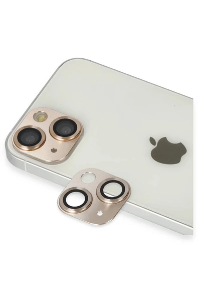 HarmonyAura iPhone 13 Pers Alüminyum Kamera Lens - Gold ürün görseli 1