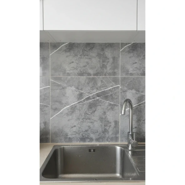 30x30 Antrasit Mermer Desenli Duvar Sticker - Resim 2