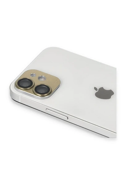 HarmonyAura iPhone 11 Pers Alüminyum Kamera Lens - Gold - Resim 3