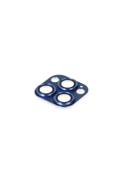 HarmonyAura iPhone 13 Pro Max Pers Alüminyum Kamera Lens - Lacivert - Resim 4