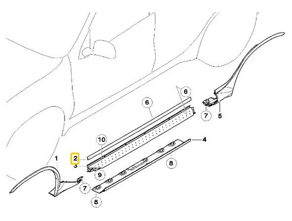 BMW E53 SOL BASAMAK ÇITASI 51718408677 ürün görseli
