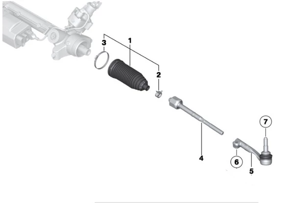 BMW 1SERİ 3 SERİ VE X1 AYD SOL ROT BAŞI 32106765089 ürün görseli