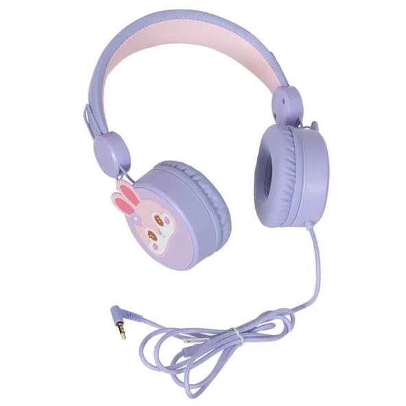 Tavşan Desenli Mikrofonlu Kulak Üstü Kulaklık - Resim 2