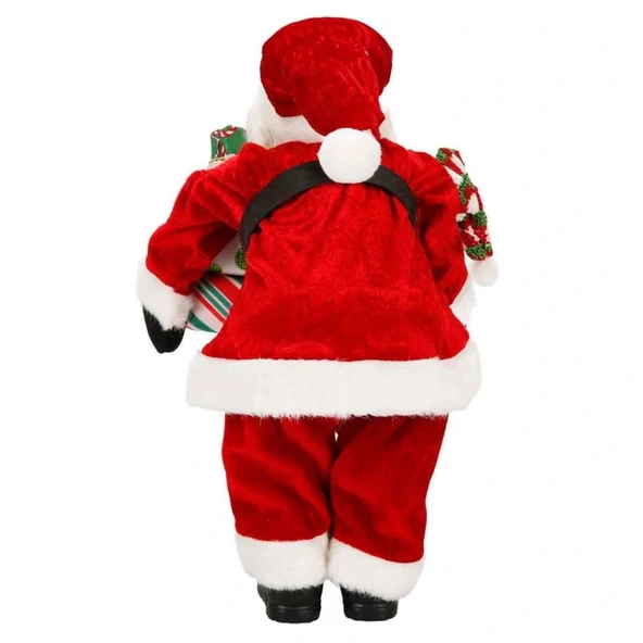 Hediye Paketi Taşıyan Noel Baba Dekoratif Biblo 45 cm - Resim 4