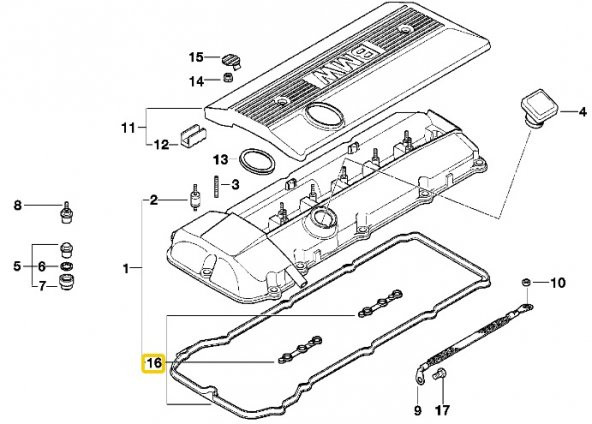 BMW M54 MOTOR ELRING KÜLBÜTÖR KAPAK CONTASI 11120030496 - Resim 2