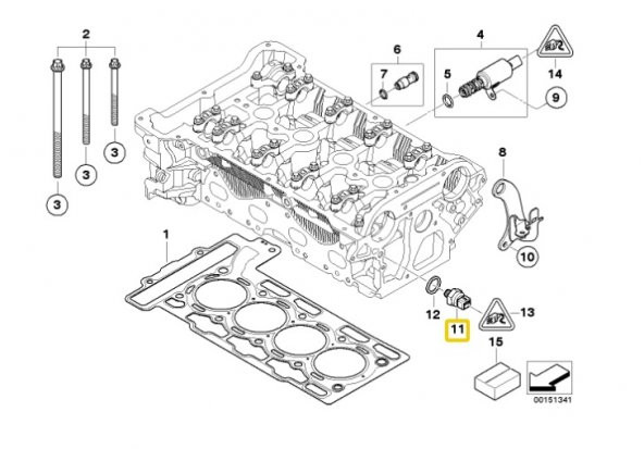 MİNİ N12 N14 VE W16 MOTOR YAĞ BASINÇ MÜŞÜRÜ 12617568481 - Resim 3