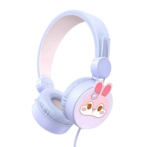 Tavşan Desenli Mikrofonlu Kulak Üstü Kulaklık ürün görseli 1