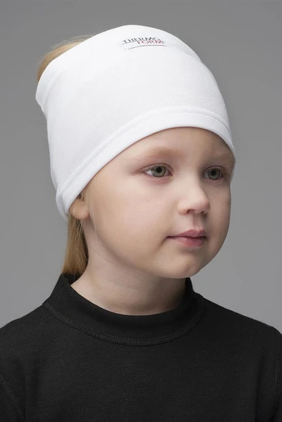 Thermoform Heavy Çocuk Unisex Soğuk Geçirmez Kışlık Boyunluk Yüz Maskesi Beyaz ürün görseli 1