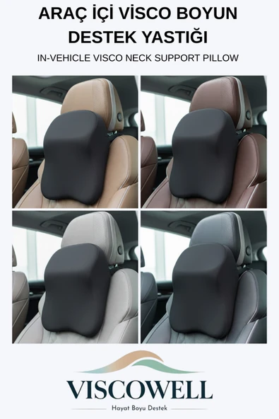Araç İçi Visco Boyun Destek Yastığı Siyah - Resim 6