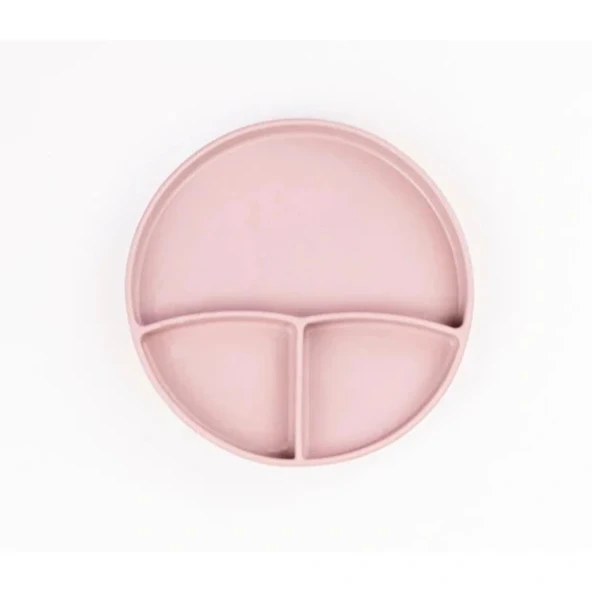 Pembe 3’lü Silikon Yemek Seti – Önlük + Diş Kaşıyıcılı Kaşık + Vakumlu Tabak - Resim 5