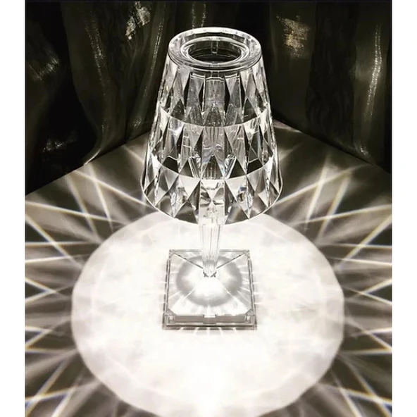 Kristal Abajur LED Kumandalı Ve Dokunmatik Masa Lambası - Resim 2