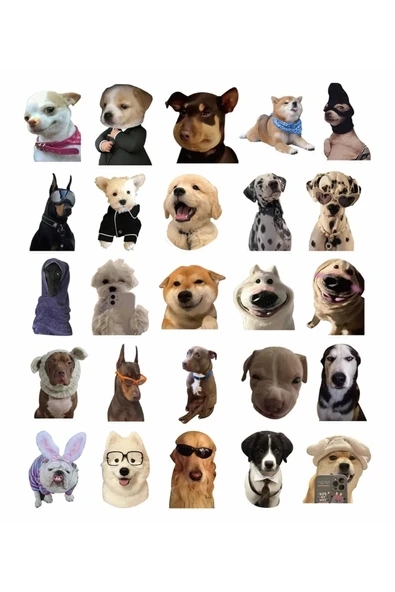 Sevimli Köpek Çıkartmaları Laptop Notebook Tablet Sticker Seti - Resim 2
