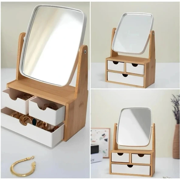 Ahşap 3 Çekmeceli Ayna - Resim 2