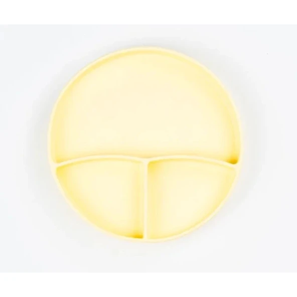 Sarı 3’lü Silikon Yemek Seti – Önlük + Diş Kaşıyıcılı Kaşık + Vakumlu Tabak - Resim 4