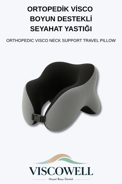 Ortopedik Visco Boyun ve Baş Destekli Seyahat Yastığı Uçak, Araba, Ev İçin Taşınabilir ürün görseli 1