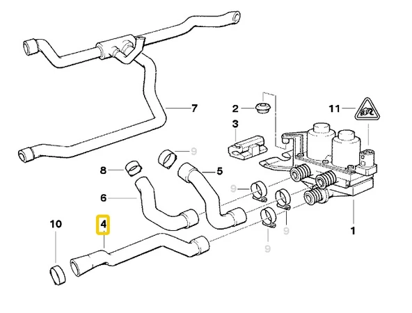 BMW E36 M50 VE M52 MOTOR KALORİFER HORTUMU 64211394293 - Resim 5