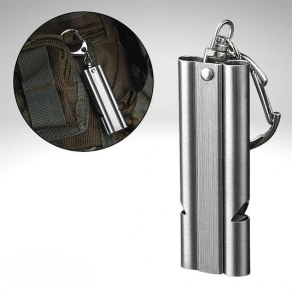 Alüminyum SOS Düdük Anahtarlık - Resim 4