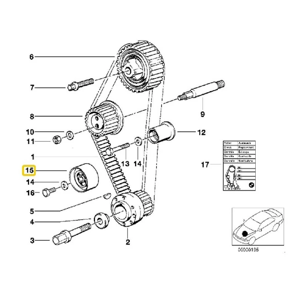 BMW E30 E34 E36 M40  MOTOR İNA TRİGER GERGİ RULMANI 11311721264 - Resim 2
