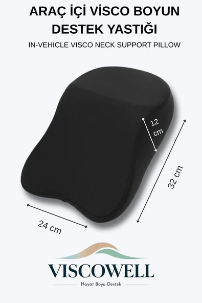 Araç İçi Visco Boyun Destek Yastığı Siyah - Resim 7
