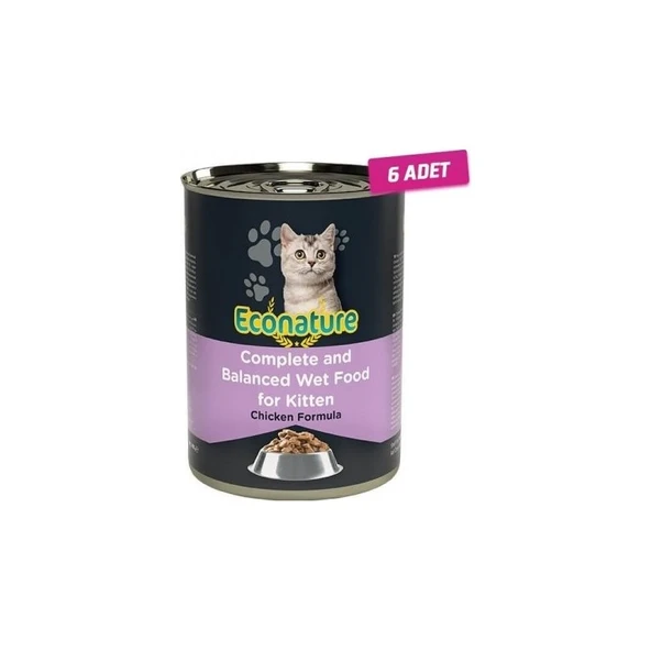 Econature 6 Adet - Econature Kitten Tavuklu Yavru Kedi Konservesi 400 gr ürün görseli 1