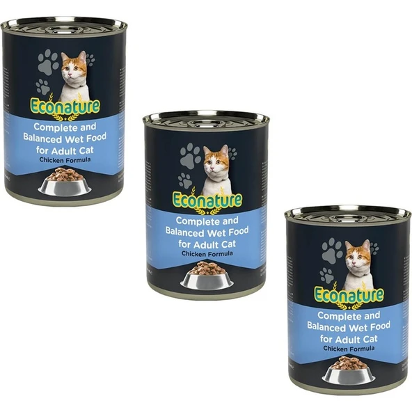 Econature Tavuk Etli Kedi Konservesi 400 gr (3 Adet) ürün görseli 1