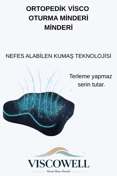 Ortopedik Visco Oturma Minderi Oturma Simidi Minderi Kuyruk Sokumu Koltuk Yastığı - Resim 2