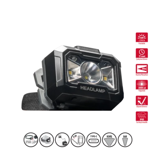 İzeltaş 400 LM Led Kafa Feneri Hareket Sensörlü 14000 005347 ürün görseli 1