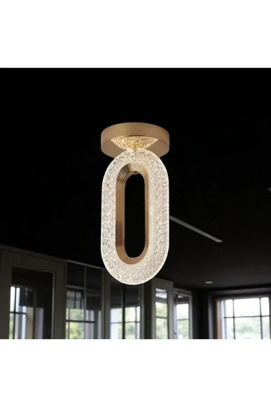 Marsel Lighting SERRA PLAFONYER Ledli Avize Tavana Sıfır Gold Sarı Gövde 3 Renk Modu Koridor yatak Odası Çocuk Odası - Resim 4