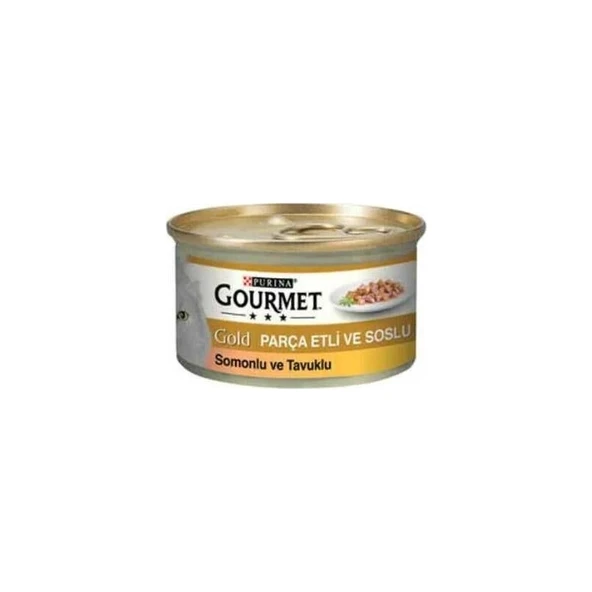 3 Adet Gourmet Gold Parça Etli Somonlu & Tavuklu Yaş Kedi Maması 85GR ürün görseli 1
