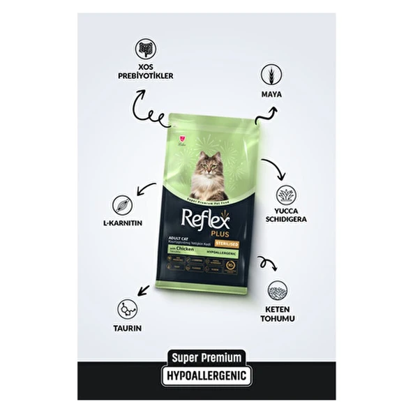 Reflex Plus Tavuklu Yetişkin Kısırlaştırılmış Kedi Maması 15 Kg - Resim 4