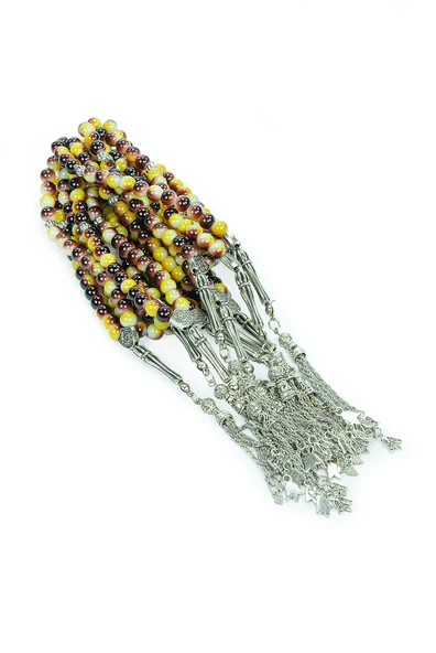 10 Adet 33lü Hac Umre Hediyelik Tesbih - Kahverengi Sarı - Resim 3