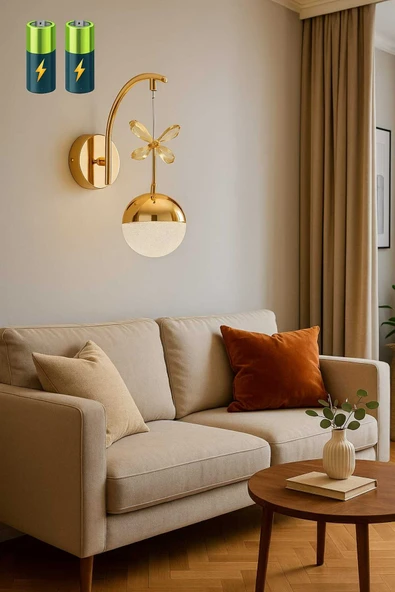 Marsel Lighting MARSEL GOLD PİLLİ APLİK SARI RENK LED ISIKLIDIR ürün görseli 1