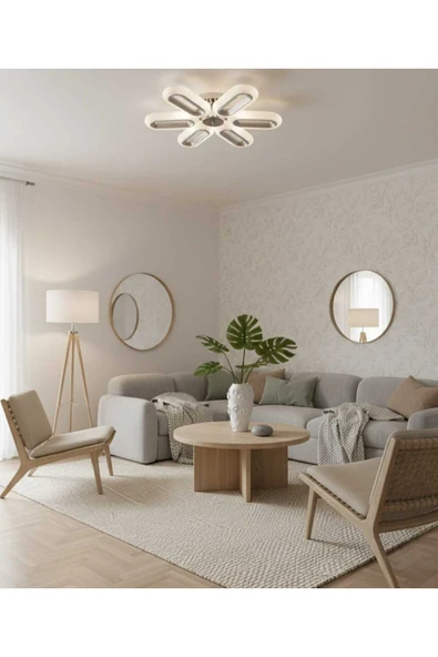 Marsel Lighting SERRA 6LI KROM AVİZE 3 RENK LED SECENEKLİ SALON OTURMA ODASI AVİZE - Resim 2