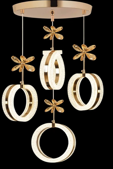 Marsel Lighting SEREIN 4LU GOLD AVİZE SALON OTURMA ODASI AVİZE ürün görseli 1