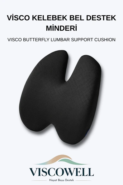 Visco Kelebek Bel Destek Minderi Visco Sırt Minderi Ofis, Ev, Araç Bel Destek Minderi ürün görseli 1