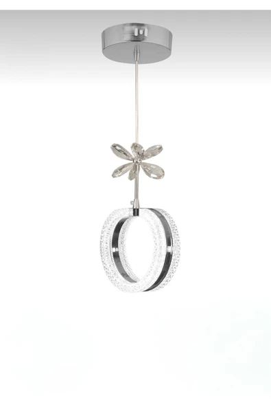 Marsel Lighting Alya Model Gümüş 3 Renk Modu Ledli Modern Salon Mutfak Oturma Odası Sarkıt Led Avize - Resim 2