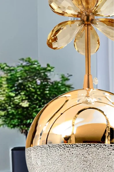 Marsel Lighting Venüs Model Gold Kaplama Salon Mutfak Oturma Odası 3 Renk Modu Led Modern Sarkıt Avize - Resim 2