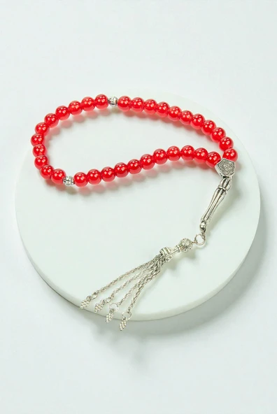 10 Adet 33lü Hac Umre Hediyelik Tesbih - Kırmızı - Resim 5