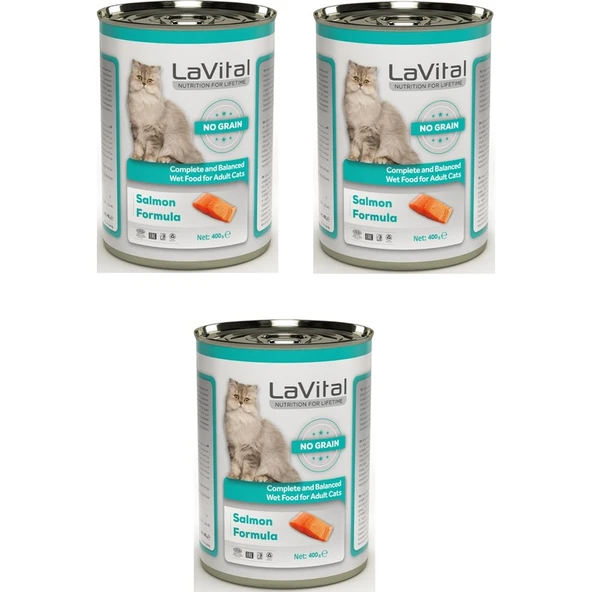 La Vital Tahılsız Somonlu Kedi Konservesi 400 Gr. x 3 Adet ürün görseli 1