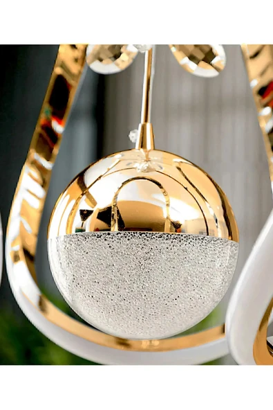 Marsel Lighting FİONA Model Gold Kaplama BEYAZ RENK LED ISIKLI Oturma Yatak Mutfak Çocuk Odası Duvar Led Pilli Aplik - Resim 2