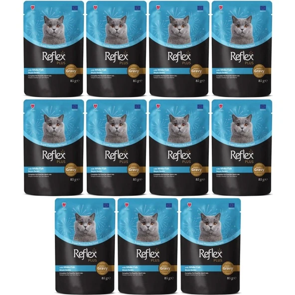 Reflex Plus Sos Içinde Parça Balık Etli Yetişkin Kedi Konservesi 85gr - 11 Adet ürün görseli 1