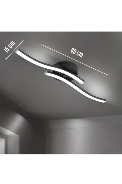 Marsel Lighting MARSEL 2Lİ Model Siyah Led Tavan Işığı Oturma Odası,yatak Odası, Mutfak Ve Ofis Şık Avize - Resim 2