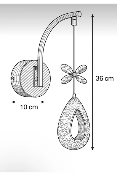 Marsel Lighting YAGMUR Tekli Gold 3 Renk Modu Aplik Avize - Resim 4