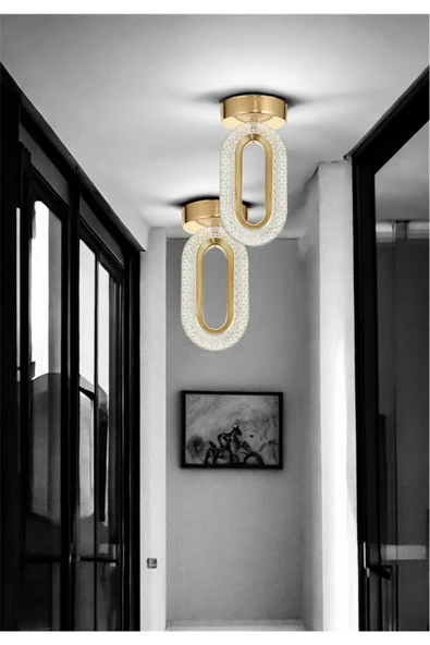 Marsel Lighting SERRA PLAFONYER Ledli Avize Tavana Sıfır Gold Sarı Gövde 3 Renk Modu Koridor yatak Odası Çocuk Odası - Resim 2