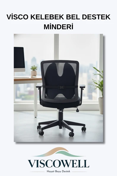 Visco Kelebek Bel Destek Minderi Visco Sırt Minderi Ofis, Ev, Araç Bel Destek Minderi - Resim 6