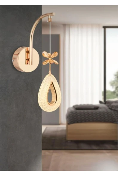 Marsel Lighting YAGMUR Tekli Gold 3 Renk Modu Aplik Avize ürün görseli 1