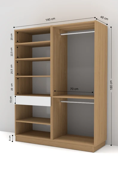 BİANCA 6 KAPAKLI 1 ÇEKMECELİ GARDIROP - Resim 6