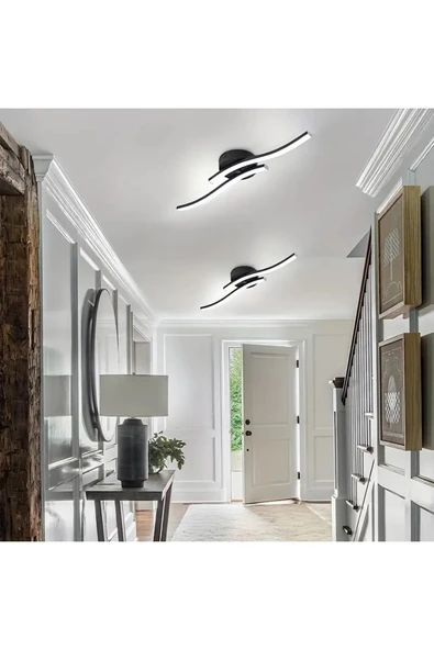 Marsel Lighting MARSEL 2Lİ Model Siyah Led Tavan Işığı Oturma Odası,yatak Odası, Mutfak Ve Ofis Şık Avize - Resim 5