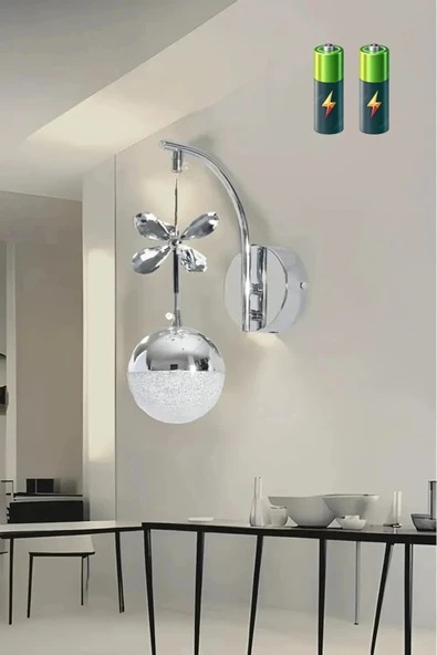 Marsel Lighting FİONA Model Sarkıt Gümüş Kaplama SARI ISIK Oturma Yatak Mutfak Çocuk Odası Duvar Led Pilli Aplik ürün görseli 1